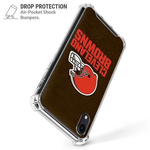 NFL Cleveland Browns Distressed iPhone XR Clear Case