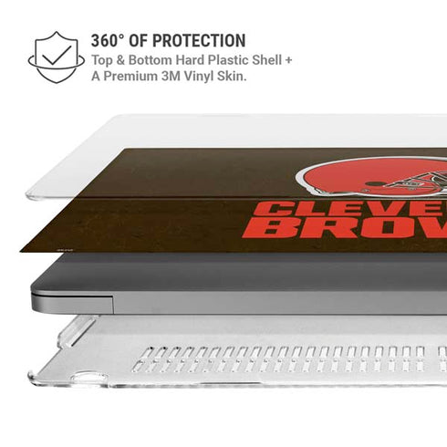 NFL Cleveland Browns Distressed MacBook Pro 16in (2021-25) Case plus Skin