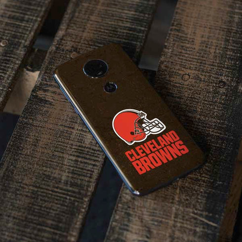 NFL Cleveland Browns Distressed Moto E5 Plus Skin