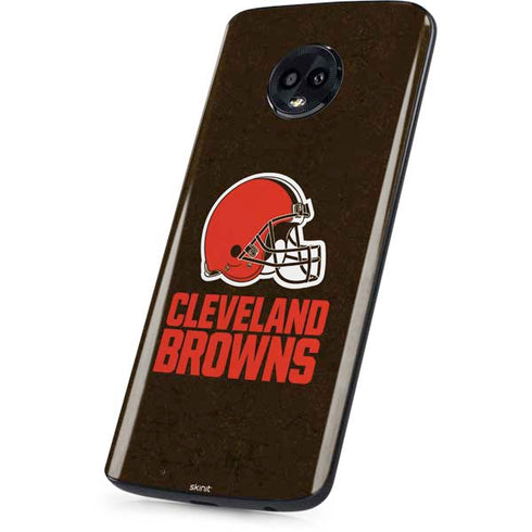 NFL Cleveland Browns Distressed Moto G6 Skin