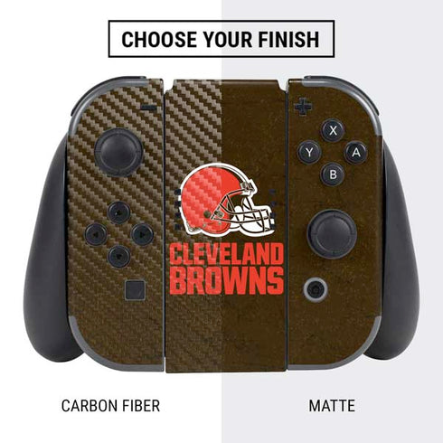 NFL Cleveland Browns Distressed Nintendo Switch Bundle Skin