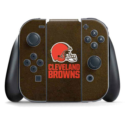 NFL Cleveland Browns Distressed Nintendo Switch (2017-2021) Joy-Con Controller Skin