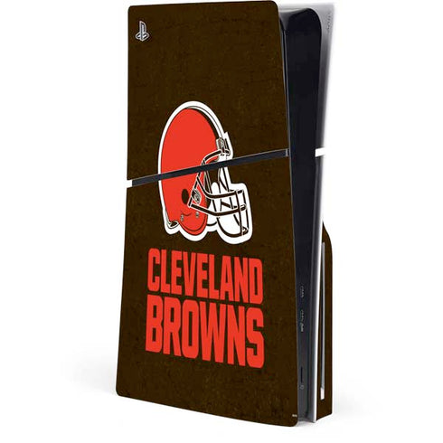 NFL Cleveland Browns Distressed PS5 Slim Disk Console Skin