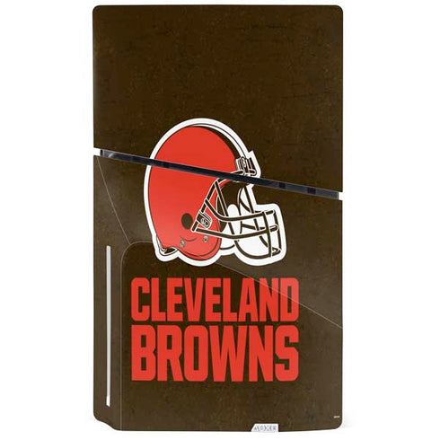 NFL Cleveland Browns Distressed PS5 Slim Disk Console Skin