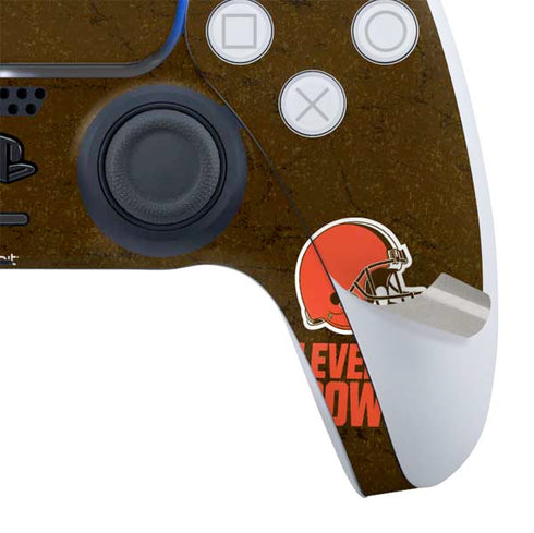 NFL Cleveland Browns Distressed PS5 Slim Digital Edition Bundle Skin