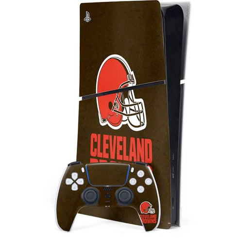 NFL Cleveland Browns Distressed PS5 Slim Digital Edition Console Skin
