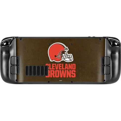 NFL Cleveland Browns Distressed Steam Deck Handheld Gaming Computer Skin
