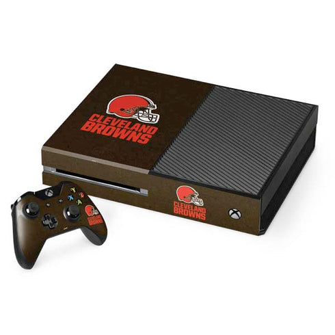 NFL Cleveland Browns Distressed Xbox One Console and Controller Bundle Skin
