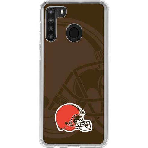 NFL Cleveland Browns Double Vision Galaxy A21 Clear Case