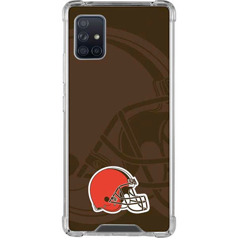 NFL Cleveland Browns Double Vision Galaxy A51 5G Clear Case