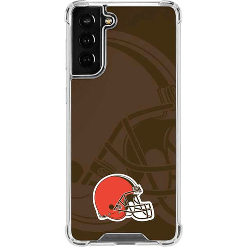 NFL Cleveland Browns Double Vision Galaxy S21 FE Clear Case