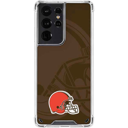 NFL Cleveland Browns Double Vision Galaxy S21 Ultra 5G Clear Case