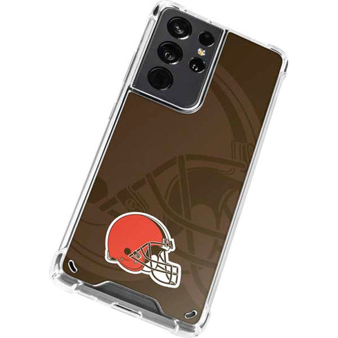 NFL Cleveland Browns Double Vision Galaxy S21 Ultra 5G Clear Case