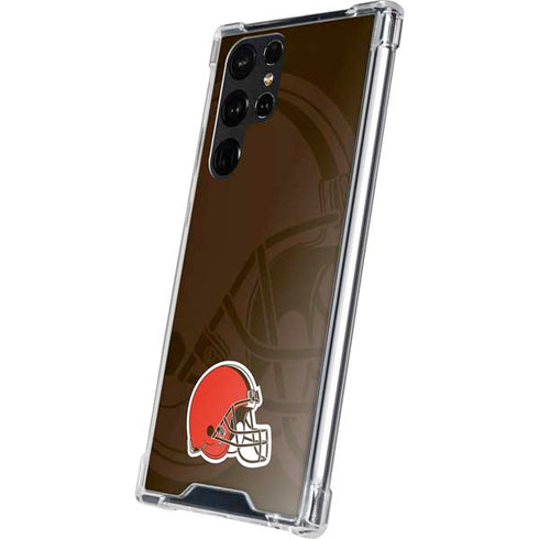 NFL Cleveland Browns Double Vision Galaxy S22 Ultra Clear Case