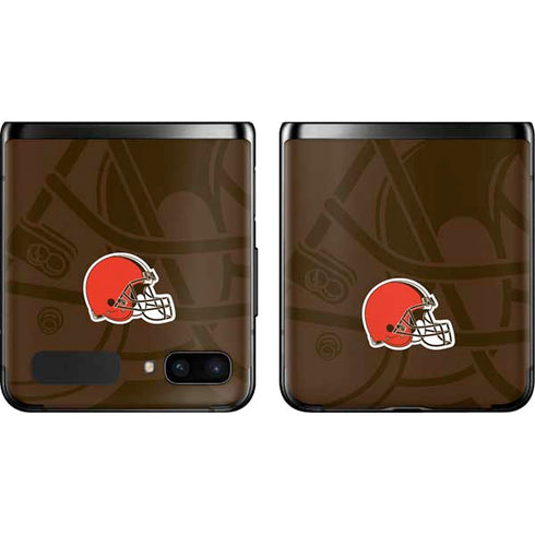 NFL Cleveland Browns Double Vision Galaxy Z Flip Skin