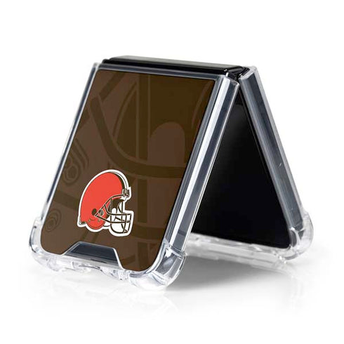 NFL Cleveland Browns Double Vision Galaxy Z Flip5 5G Clear Case