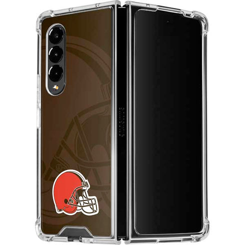 NFL Cleveland Browns Double Vision Galaxy Z Fold4 5G Clear Case