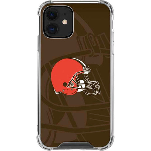 NFL Cleveland Browns Double Vision iPhone 12 Mini Clear Case