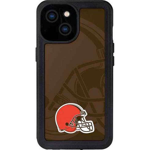 NFL Cleveland Browns Double Vision iPhone 13 Mini Waterproof Case