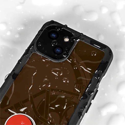 NFL Cleveland Browns Double Vision iPhone 13 Mini Waterproof Case