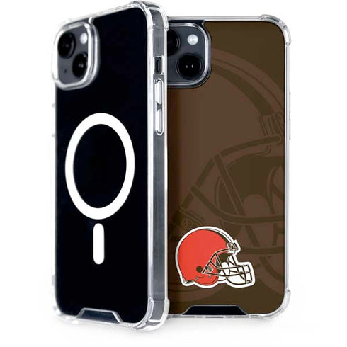 NFL Cleveland Browns Double Vision iPhone 15 Plus MagSafe Case