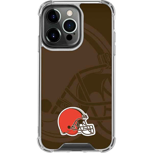 NFL Cleveland Browns Double Vision iPhone 15 Pro Clear Case