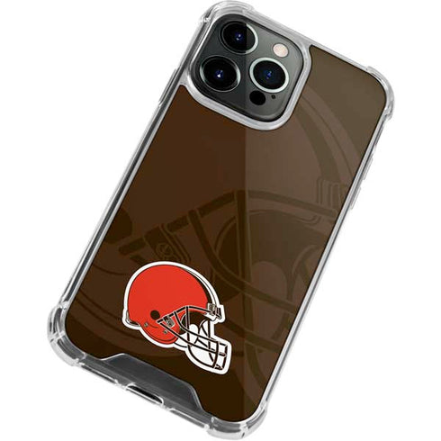 NFL Cleveland Browns Double Vision iPhone 15 Pro Max Clear Case