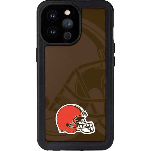 NFL Cleveland Browns Double Vision iPhone 14 Pro Max Waterproof Case