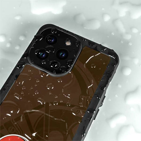 NFL Cleveland Browns Double Vision iPhone 14 Pro Max Waterproof Case