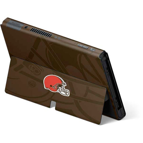 NFL Cleveland Browns Double Vision Nintendo Switch OLED (2021) Skin