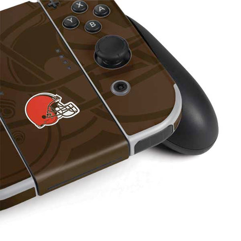 NFL Cleveland Browns Double Vision Nintendo Switch OLED (2021) Skin
