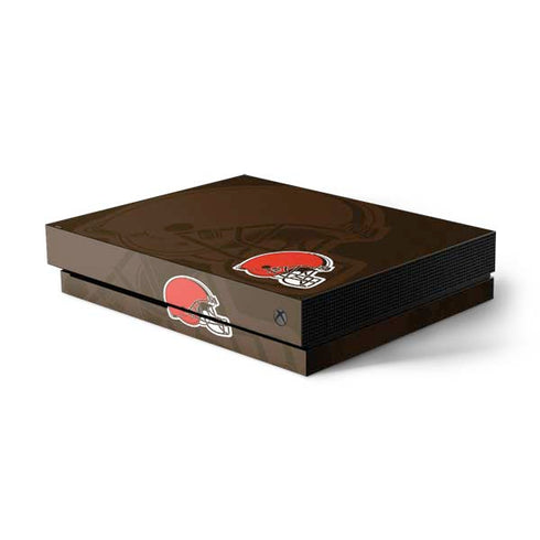 NFL Cleveland Browns Double Vision Xbox One X Console Skin