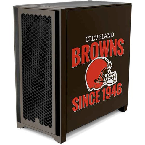NFL Cleveland Browns Helmet Corsair 4000D Tempered Glass Mid-Tower ATX Case Skin