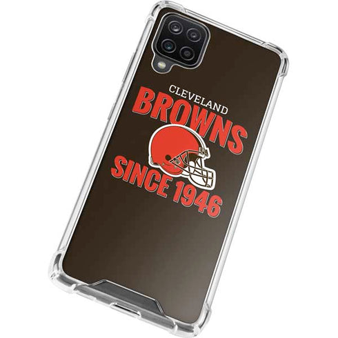 NFL Cleveland Browns Helmet Galaxy A12 Clear Case