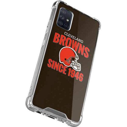 NFL Cleveland Browns Helmet Galaxy A71 5G Clear Case