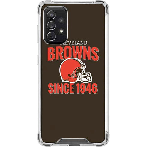 NFL Cleveland Browns Helmet Galaxy A72 5G Clear Case