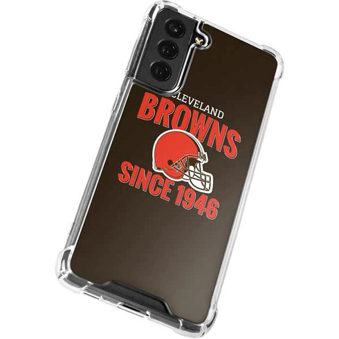 NFL Cleveland Browns Helmet Galaxy S21 FE Clear Case