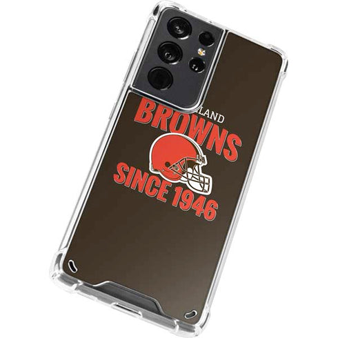 NFL Cleveland Browns Helmet Galaxy S21 Ultra 5G Clear Case