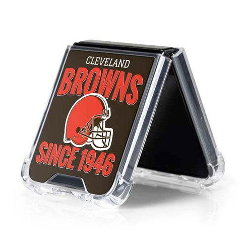 NFL Cleveland Browns Helmet Galaxy Z Flip5 5G Clear Case