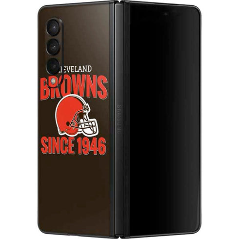 NFL Cleveland Browns Helmet Galaxy Z Fold3 5G Skin
