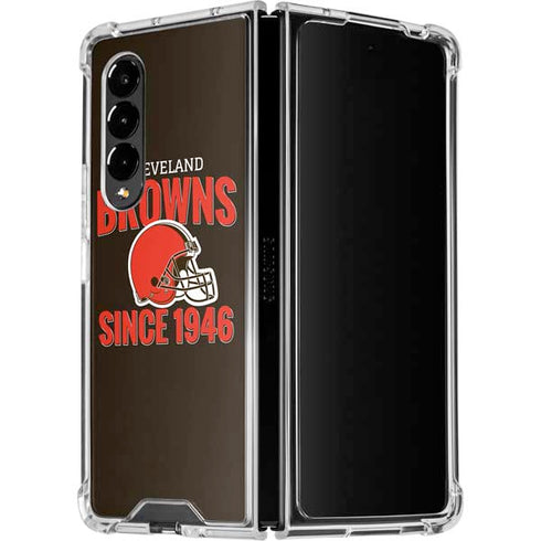 NFL Cleveland Browns Helmet Galaxy Z Fold4 5G Clear Case