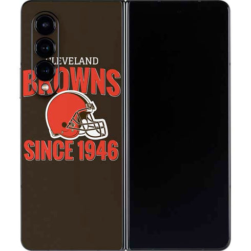 NFL Cleveland Browns Helmet Galaxy Z Fold4 5G Skin