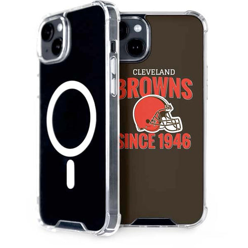 NFL Cleveland Browns Helmet iPhone 15 Plus MagSafe Case