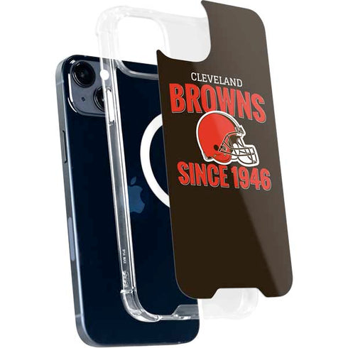 NFL Cleveland Browns Helmet iPhone 15 Plus MagSafe Case