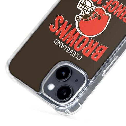 NFL Cleveland Browns Helmet iPhone 15 Plus MagSafe Case