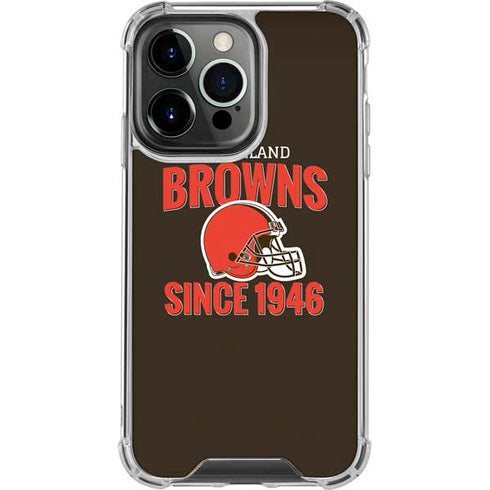NFL Cleveland Browns Helmet iPhone 15 Pro Clear Case