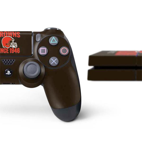 NFL Cleveland Browns Helmet PS4 Console and Controller Bundle Skin