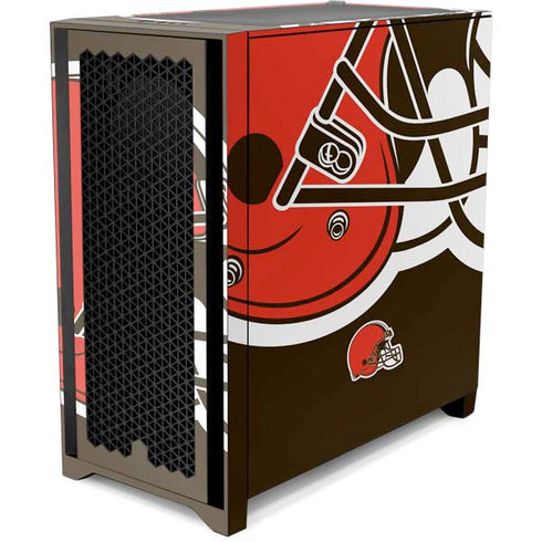 NFL Cleveland Browns Large Logo Corsair 4000D Tempered Glass Mid-Tower ATX Case Skin