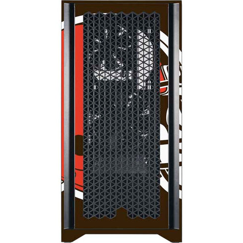 NFL Cleveland Browns Large Logo Corsair 4000D Tempered Glass Mid-Tower ATX Case Skin