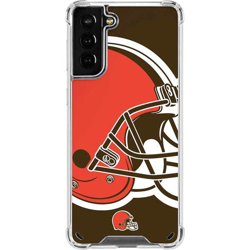 NFL Cleveland Browns Large Logo Galaxy S21 Plus 5G Clear Case